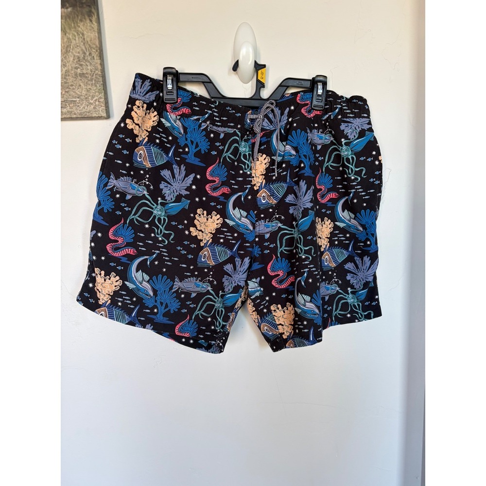 Reyn Spooner Mens Swim Trunks Black Deep Sea Mechanical Fish Board Shorts XL